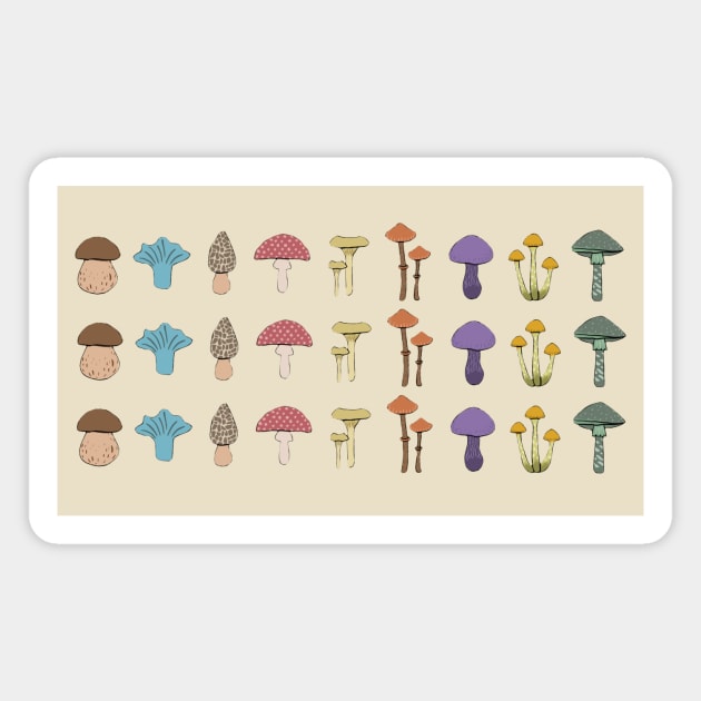 Mushroom Family Magnet by ARAHUE